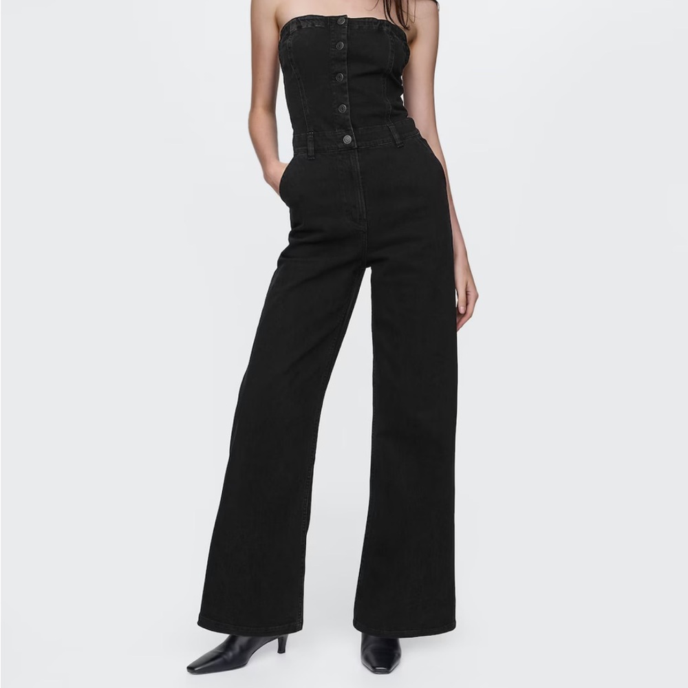 GAP Black Denim Jumpsuit size 4